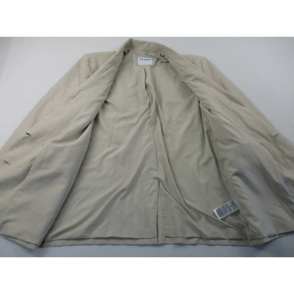 Old Navy Blazer Men M Beige Double Breasted Linen Blend Relaxed Workwear Utility